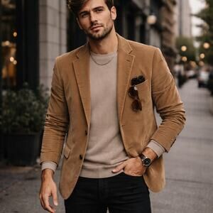 Vintage Marc O'Polo Wool Blend Brown Sz Jacket Men's XL Corduroy Blazer Jacket